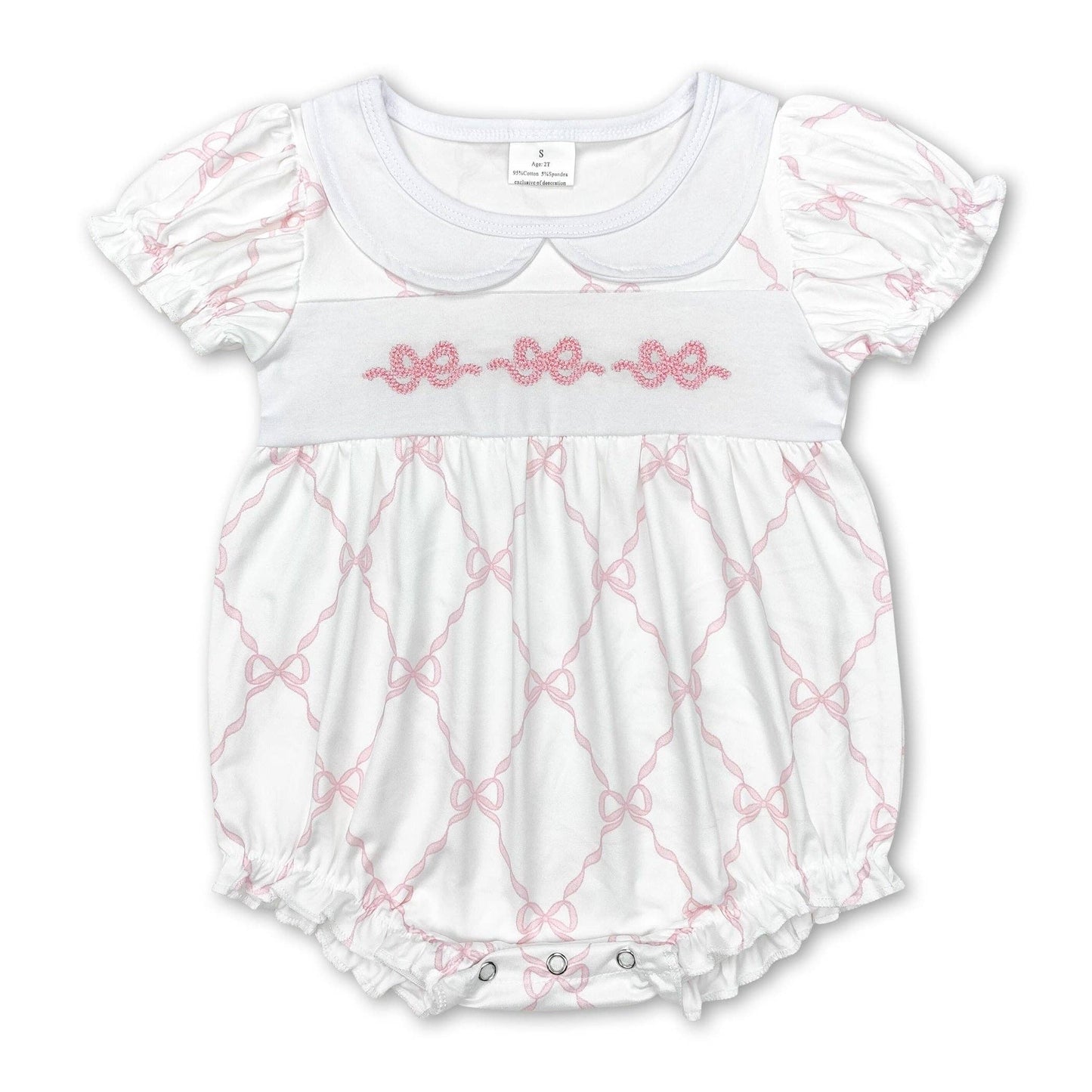 Faux Smock Pink Bow Bubble