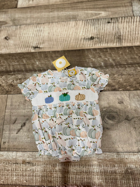 Pumpkin Smocked Bubble 6M