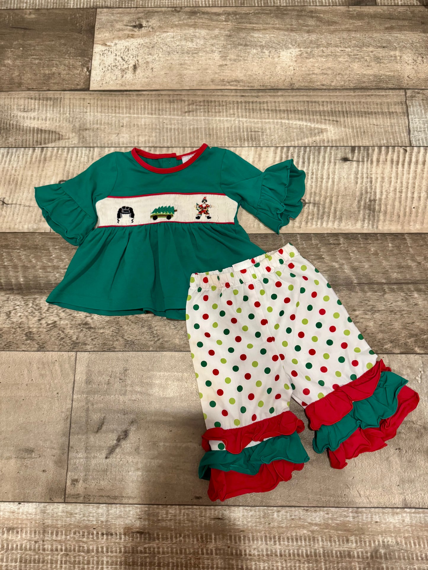 Christmas Vacation Smocked Pants Set 6M